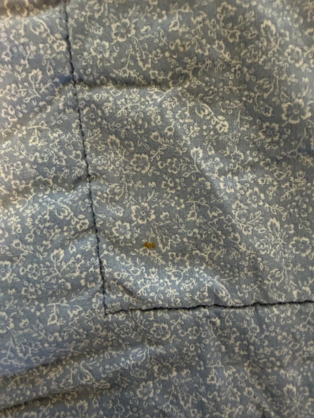 Blue Teddy Bear Patchwork Baby Quilt with Lace Trim